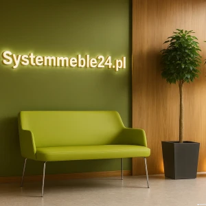 Sofa biurowa dwuosobowa na metalowych nogach – do recepcji i poczekalni