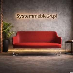Sofa biurowa dwuosobowa na nowoczesnej metalowej podstawie – do recepcji i poczekalni
