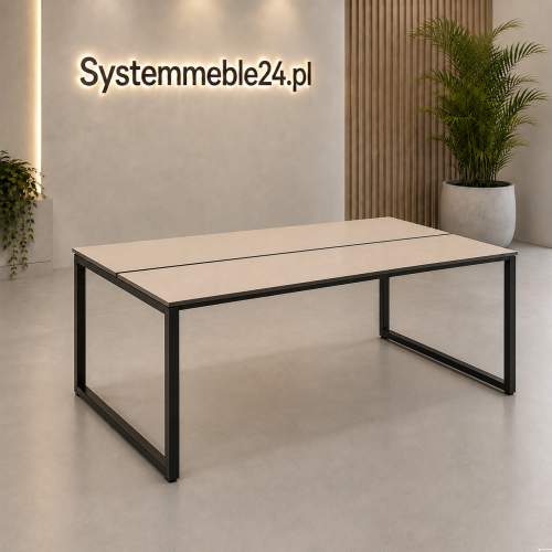 Biurko dwuosobowe typu bech do open space wizualizacja Systemmeble24.pl Bydgoszcz