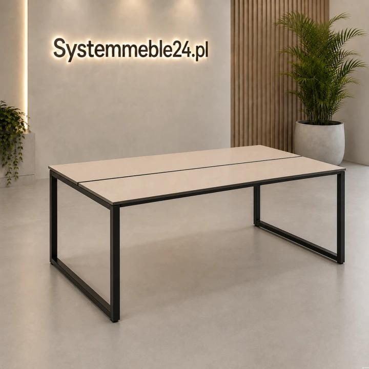Biurko dwuosobowe typu bech do open space wizualizacja Systemmeble24.pl Bydgoszcz