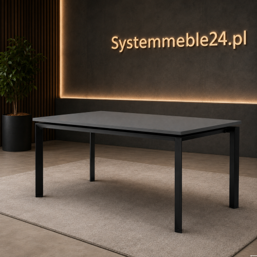 BIURKO PROSTE NA CZARNYM STELAŻU 180/80