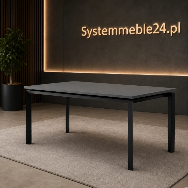 BIURKO PROSTE NA CZARNYM STELAŻU 180/80