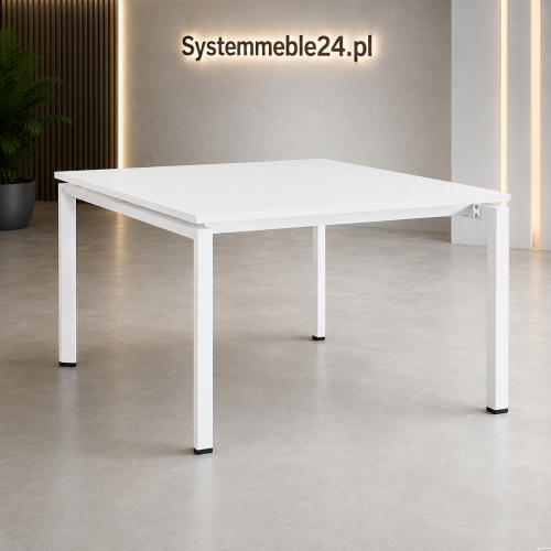 Biurko bench 120/140 w kolorze białym na metalowym stelażu – Systemmeble24.p