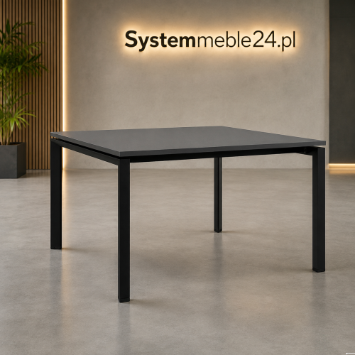 Biurko bench 120/140 z czarnym stelażem i antracytowym blatem – Systemmeble24.pl