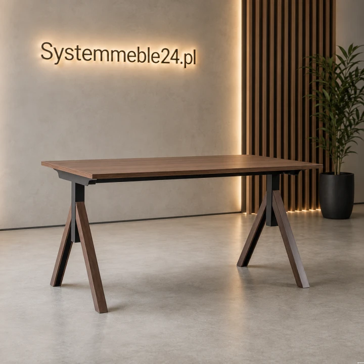 Biurko managerskie 180/80 w kolorze orzech z ozdobnym stelażem – Systemmeble24.pl