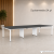 Biurko bench 360/140 z białym stelażem i blatem w kolorze antracyt