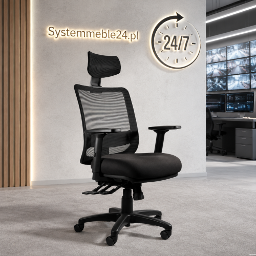 Fotel do pracy 24/7 saga z zagłówkiem