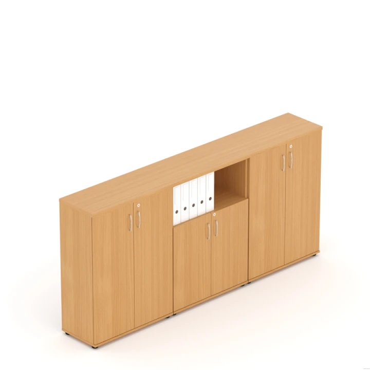 Niska komoda gabinetowa 240 cm z otwartym regałem – SM OFFICE 20