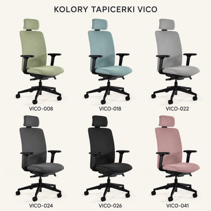 Kolory tkaniny VICO do fotela ergonomicznego ELI