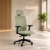 Fotel ergonomiczny ELI z zagłówkiem – jasnozielony fotel biurowy