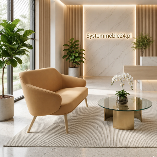 Sofa biurowa do recepcji w eleganckim wnętrzu