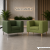 Fotele do recepcji w dwóch odcieniach zieleni – meble soft seating