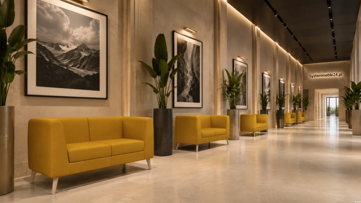 Sofa dwuosobowa do eleganckiego holu i hotelowego lobby