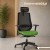 Ergonomiczny fotel biurowy BK 30 z zagłówkiem i zielonym siedziskiem