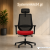 Ergonomiczny fotel biurowy BK 30 z czerwonym siedziskiem – widok z przodu