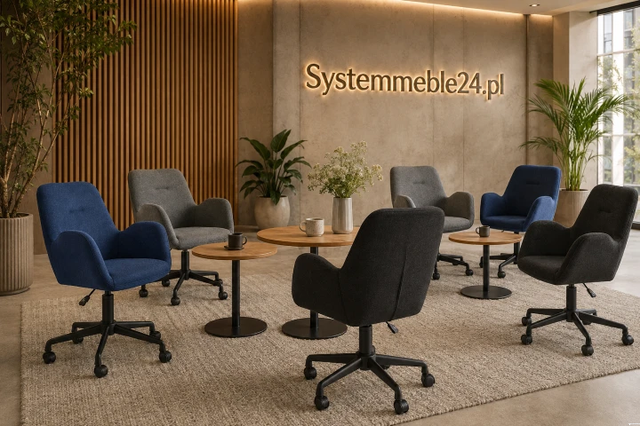 Fotele konferencyjne na kółkach w różnych kolorach w aranżacji Systemmeble24
