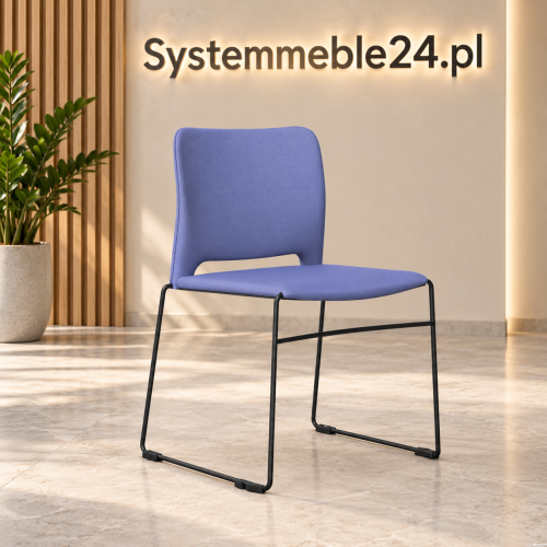 Krzesło konferencyjne na płozie Onda kolor niebieski