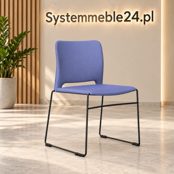 Krzesło konferencyjne na płozie Onda kolor niebieski