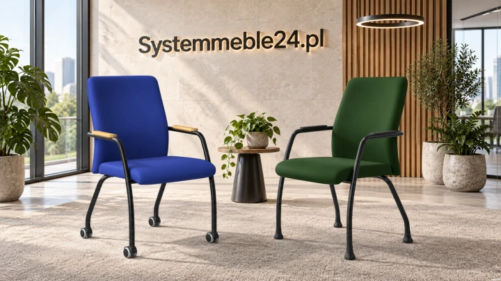 Krzesła konferencyjne SINUS N na kółkach i stopkach w nowoczesnej przestrzeni biurowej