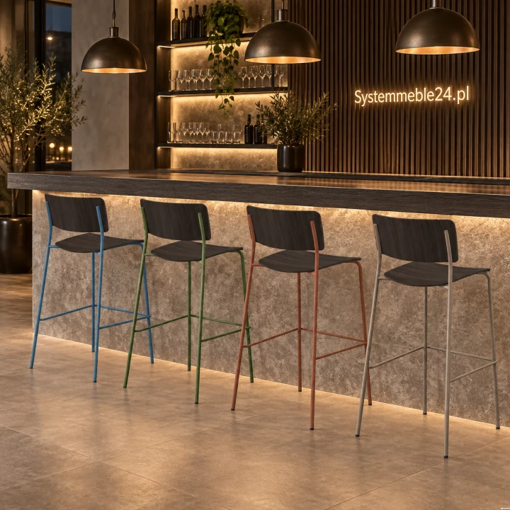 Hokery FORM przy wysokim barze w restauracji