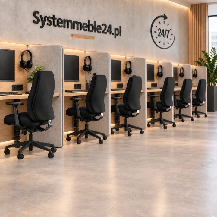 Fotele do pracy 24/7 ZOME przy stanowiskach call center i centrum obsługi