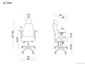 Fotel Ultima UNIQUE 24/7 – wymiary techniczne fotela