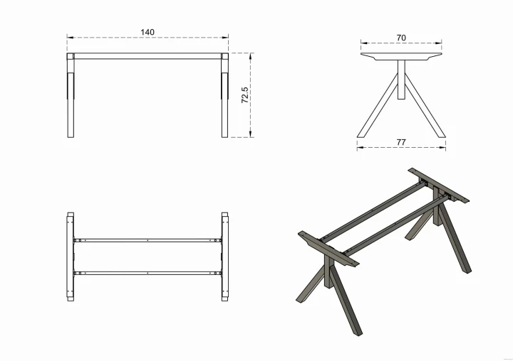 biurko orzech proste 150cm wymiary