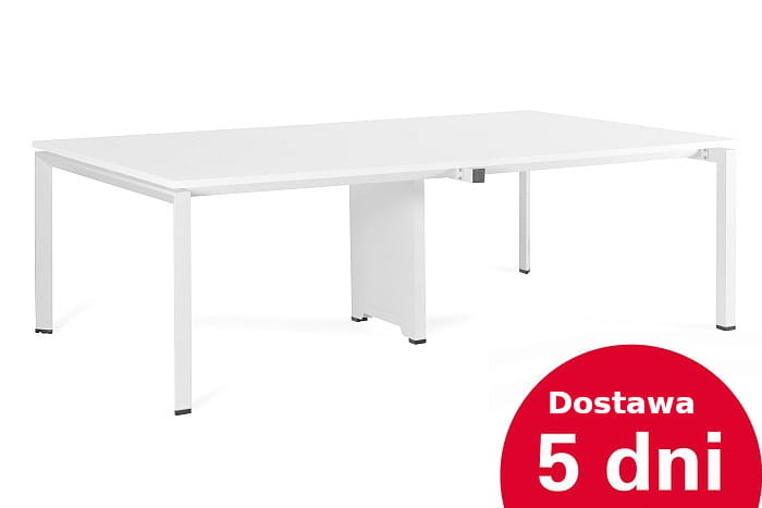 Biały stół konferencyjny 240/140 – realizacja w 3–5 dni