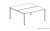 Biurko bench dwuosobowe na stelażu z nóżkami kwadratowymi – open space