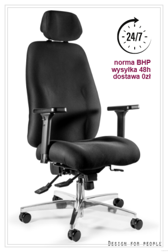 Fotel Ultima UNIQUE 24/7 – ergonomiczny fotel biurowy do pracy zmianowej, widok przód