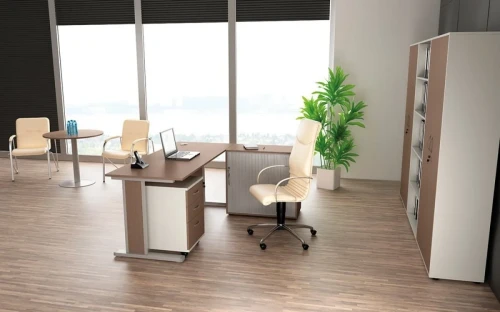 Meble biurowe zestaw EKO-015/K – biurko z kontenerem i szafami biurowymi.webp