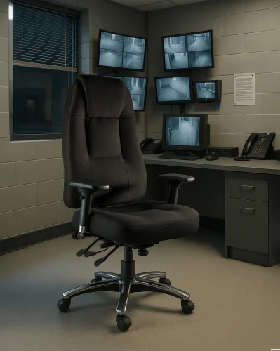Fotel Commander UNIQUE 24/7 – fotel biurowy dla dyspozytora w centrum monitoringu, aranżacja