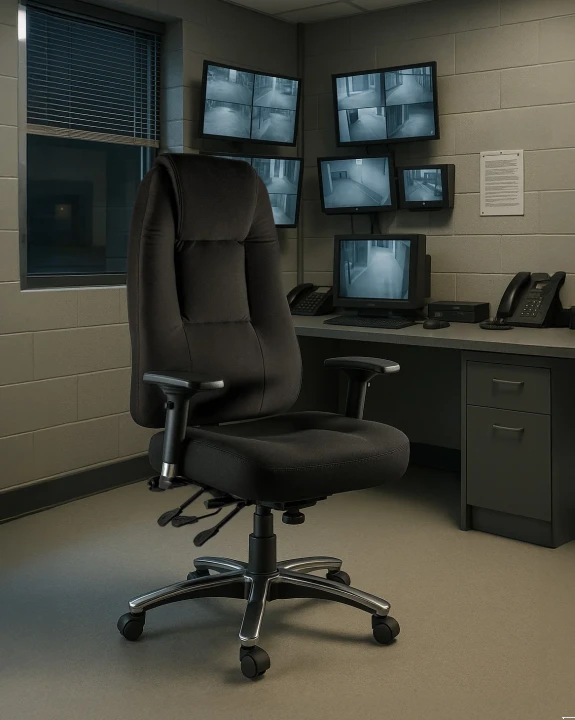 Fotel Commander UNIQUE 24/7 – fotel biurowy dla dyspozytora w centrum monitoringu, aranżacja