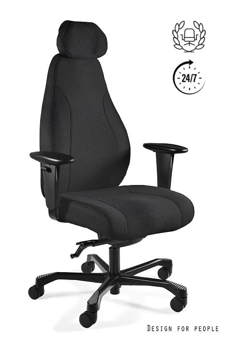 Fotel PIU UNIQUE 24/7 – ergonomiczny fotel biurowy premium do pracy całodobowej, widok przód