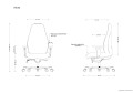 Fotel PIU M UNIQUE 24/7 – wymiary techniczne fotela biurowego