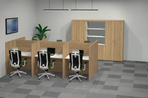 zestaw mebli do call center 6 stanowisk dłuższe ścianki boczne