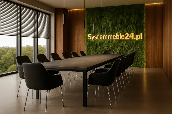 Stół konferencyjny w eleganckiej sali  meble konferencyjne dla 8–16 osób. Stoły konferencyjne Warszawa, Kraków, Wrocław – SystemMeble24.pl.