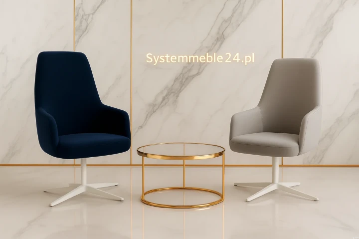 Fotel Luna w eleganckim wnętrzu z marmurową podłogą wizualizacja Systemmeble24.pl Bydgoszcz