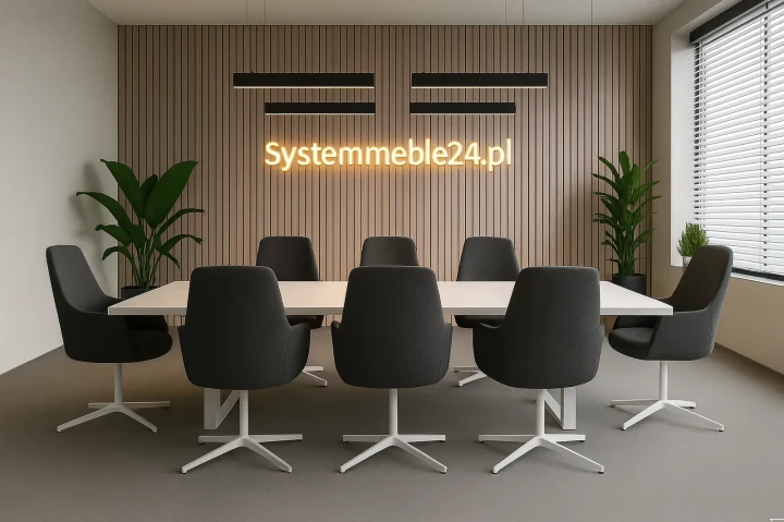 Przestronna sala konferencyjna z krzesłami Luna – Systemmeble24.pl Bydgoszcz