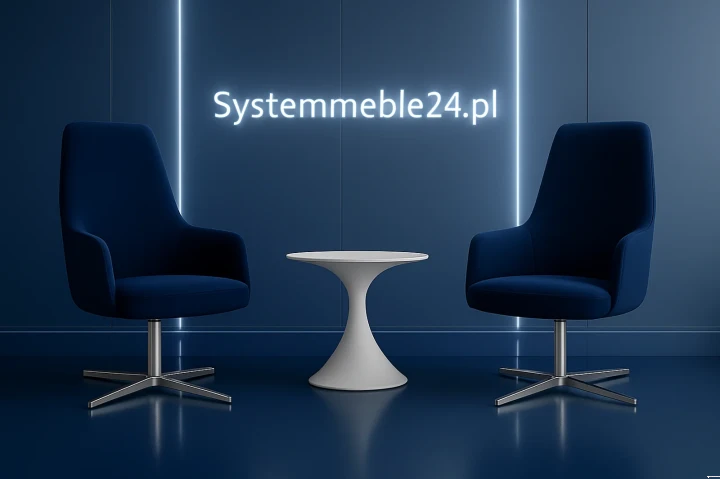 Fotele konferencyjne Luna ustawione przy stoliku – , idealne do strefy relaksu lub recepcji od Systemmeble24.pl