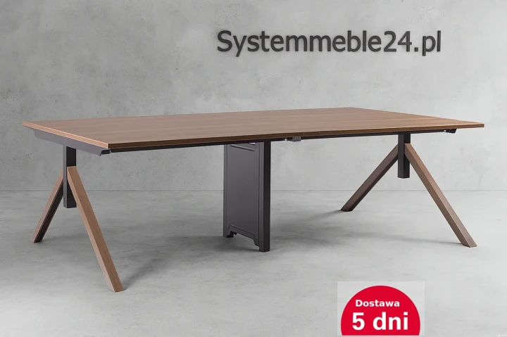 Biurko czteroosobowe orzech loftowe wykończenie od Systemmeble24.pl Bydgoszcz