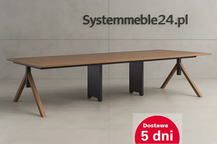 Biurko na 6 osób, biurka bench kolor orzech od Systemmeble24.pl Bydgoszcz