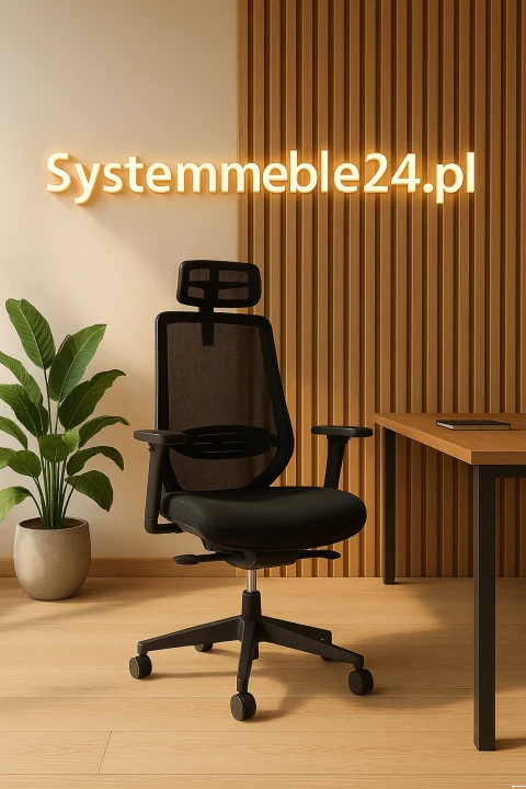 Ergonomiczny fotel biurowy BK 30 z regulowanym zagłówkiem i podłokietnikami