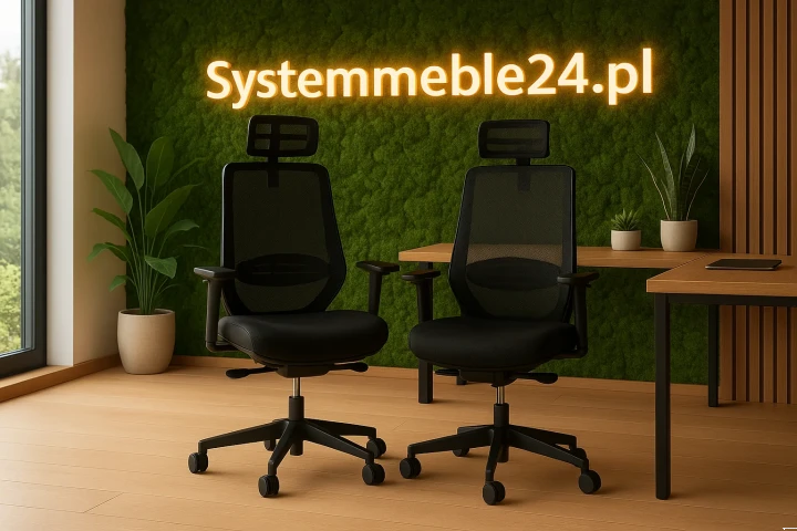Fotele biurowe BK 30 z zagłówkiem w nowoczesnej aranżacji biura