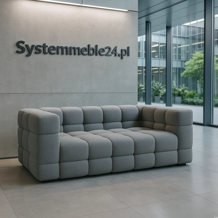 Nowoczesna sofa biurowa Elegance w przestronnym holu – idealna do recepcji i reprezentacyjnych wnętrz firmowych