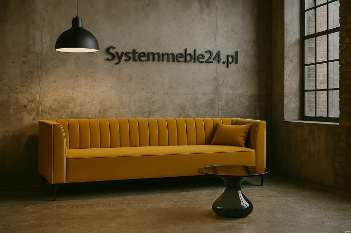 sofa do gabinetu industrialne wnętrze