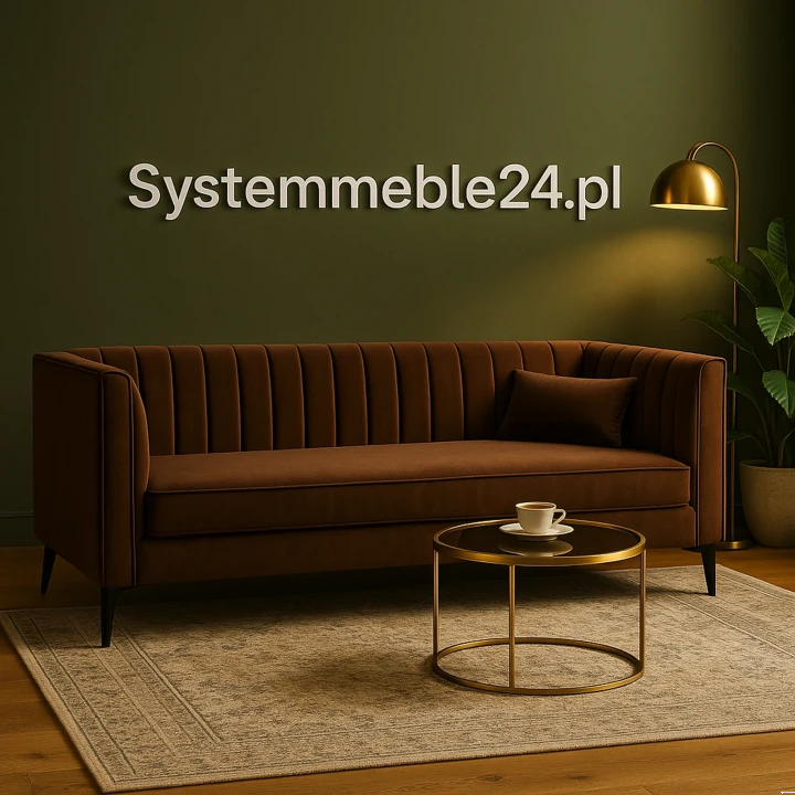 sofa do biura brązowa trzyosobowa wizualizacja Systemmeble24 Bydgoszcz