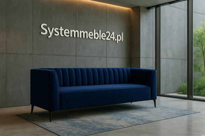 Sofa biurowa trzyosobowa Velvet w nowoczesnym holu biurowym – sofa premium do recepcji od Systemmeble24.pl Bydgoszcz