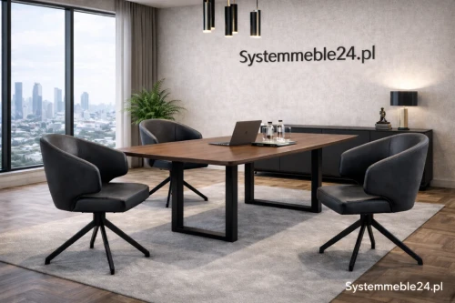 Fotele konferencyjne Novo premium w sali zarządu, nowoczesna aranżacja biura  od Systemmeble24.pl