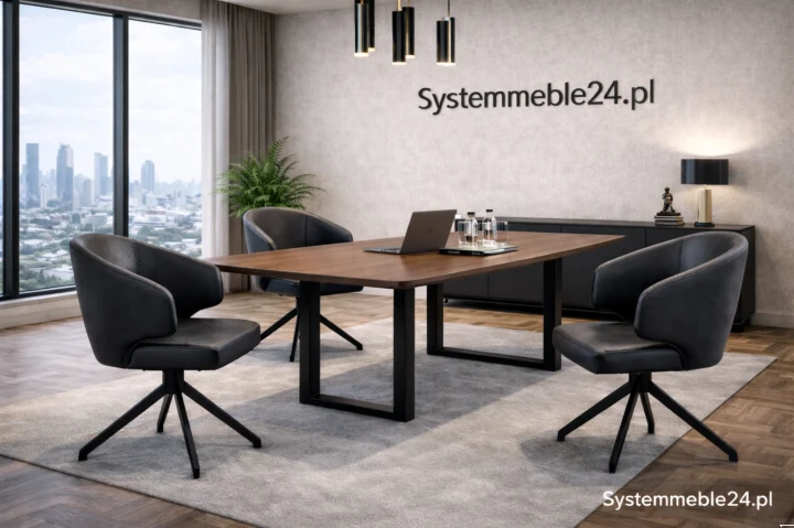 Fotele konferencyjne Novo premium w sali zarządu, nowoczesna aranżacja biura  od Systemmeble24.pl